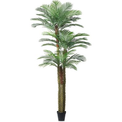 SOGUYI 300cm Künstliche Outdoor Palme, UV-beständig, Große Tropische Goldrattan