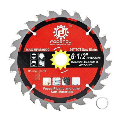 Focstol Kreissägeblatt für Holz 165mm x 20/15,875mm - 24 Zähne für Sperrholz