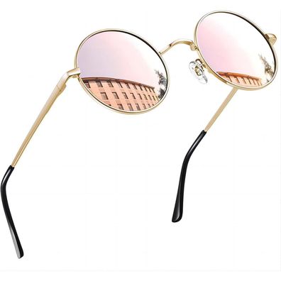 Joopin Retro Runde Sonnenbrille Herren Damen Polarisierte Vintage Steampunk