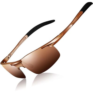 DADA-PRO Herren Polarisierte Sport Fahrradbrille mit Metallrahmen, Ultraleicht