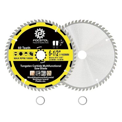Focstol Kreissägeblatt 165mm x 20/16mm, 60 Zähne - 2 Stück für Holz