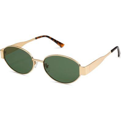 SOJOS Retro Oval Metal Sonnenbrille Damen Herren Trendy Classic UV400 Schutz