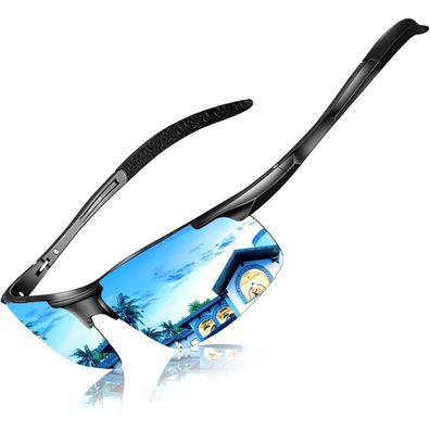 DADA-PRO Herren Polarisierte Sport- und Fahrradbrille mit Metallrahmen