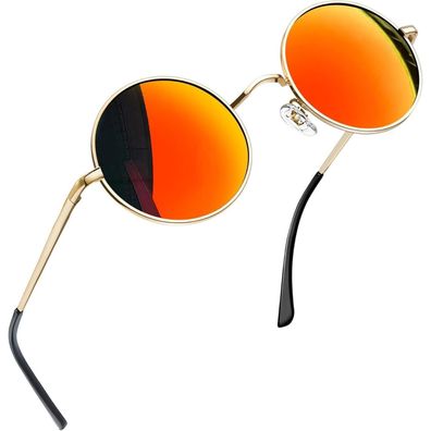 Joopin Retro Runde Sonnenbrille Herren Damen Polarisierte Vintage Steampunk