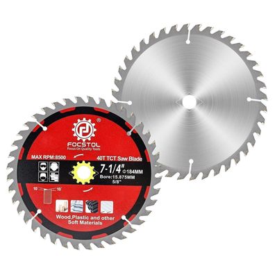 Focstol Kreissägeblatt 184mm x 15,875mm, 40 Zähne - 2 Stück für Holz