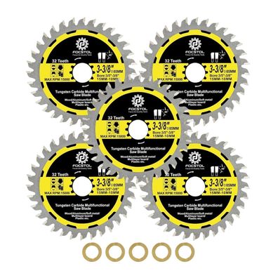 Focstol Kreissägeblatt 85mm x 15/10mm, 32 Zähne, 5 Stück für Holz, Kunststoff