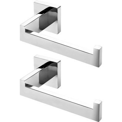 Hitslam Toilettenpapierhalter Chrom Edelstahl 304 Quadrat Rostfrei - 2er Pack