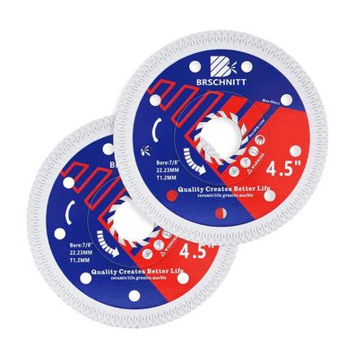Brschnitt Diamant Trennscheibe 115mm, 2 Stück - Turbo Mesh für Hartkeramik
