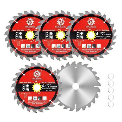 Focstol Kreissägeblatt 165mm 24T für Holz, Sperrholz, Spanplatten, Kunststoffe
