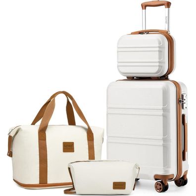 KONO 4-teiliges Reisekoffer Set mit Handgepäck (55cm), Beautycase und