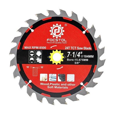 Focstol Kreissägeblatt 184mm x 15,875mm, 24 Zähne für Holz und Kunststoffe