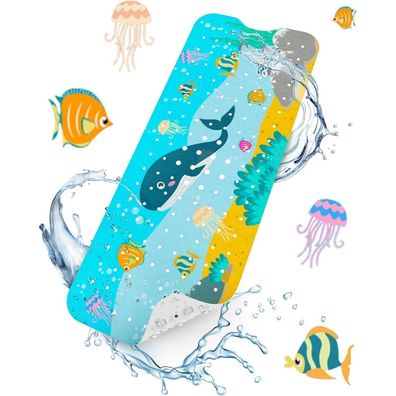 Hitslam Badewannenmatte rutschfest Kinder, 101x40cm Extra Lange