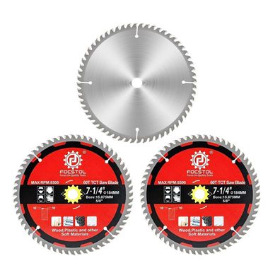 Focstol Kreissägeblatt Holz 184mm 60T (3 Stück) - Präzise Schnitte in Holz und