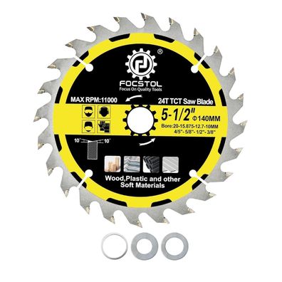 Focstol Kreissägeblatt 140mm x 20mm, 24 Zähne für Holz und weiche Materialien