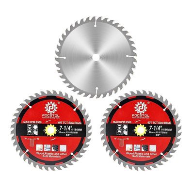 Focstol Kreissägeblatt Holz 184mm 40T (3 Stück) für Sperrholz, Spanplatten