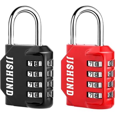 2er-Pack Zahlenschloss Vorhängeschloss 4-stellig aus Zinklegierung für Spind