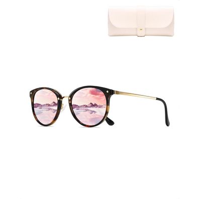 Cleoxyge Polarisierte Sonnenbrille Damen Herren, Vintage Elegant Metallrahmen