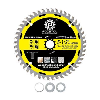 Focstol Kreissägeblatt 140mm x 20mm, 48 Zähne für Holz und weiche Materialien