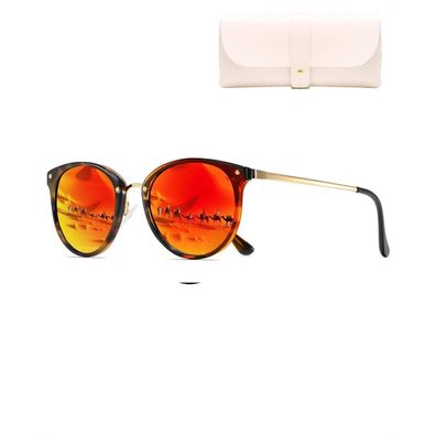Cleoxyge Polarisierte Sonnenbrille Damen Herren, Vintage Elegant Metallrahmen
