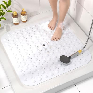 Hitslam Duschmatte rutschfest 53x53cm Antirutschmatte mit Saugnäpfen, BPA Frei