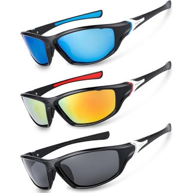 Camptrip 3 Paar Sport Sonnenbrillen Herren Damen UV400 Polarisierte Brillen für