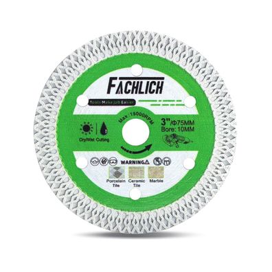 Fachlich Diamant-Trennscheibe 75mm für Fliesen, Keramik, Porzellan, Marmor