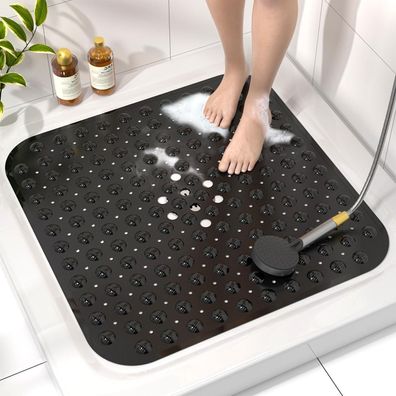 Hitslam Duschmatte rutschfest 53x53cm Antirutschmatte mit Saugnäpfen, BPA Frei