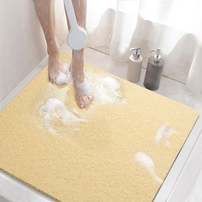 Hitslam Duschmatte rutschfest 60x60cm, weiche PVC-Luffa Antirutschmatte