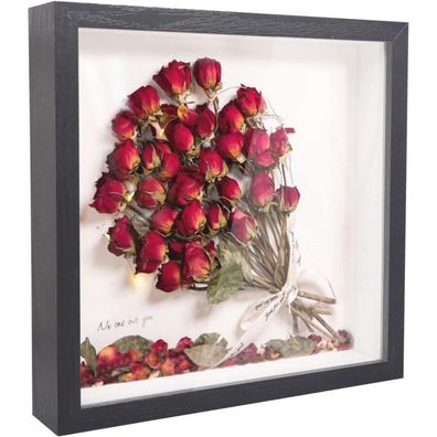 Hfdongl 3D Bilderrahmen zum Befüllen 20x20 cm Quadratisch Holzrahmen für Fotos