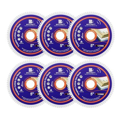 Brschnitt Hartmetall-Trennscheibe 125mm für Holz, Laminat, Kunststoff (6er-Pack)