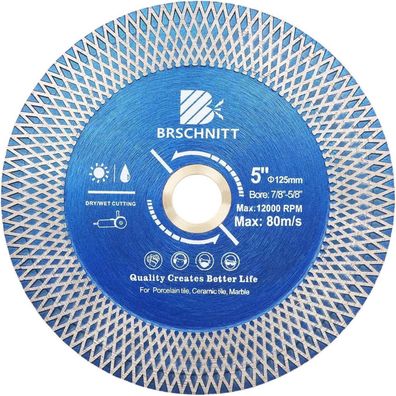 Brschnitt Diamant Trennscheibe 125mm Turbo Mesh für Hart Keramik, Porzellan