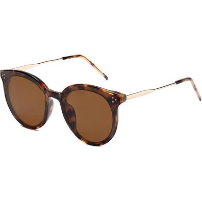 SOJOS Retro Vintage Damen Sonnenbrille, Runde Cateye Brille Übergroß UV 400