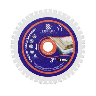 Brschnitt Wolframkarbid Holztrennscheibe 75mm (3 Zoll) Arbor 10mm