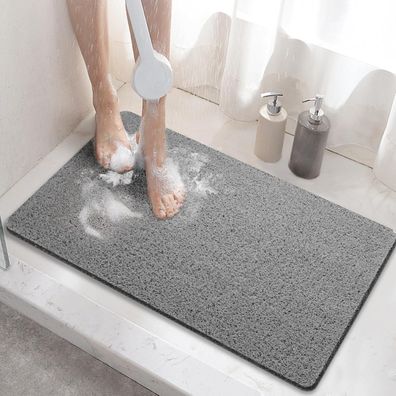 Hitslam Duschmatte rutschfest 60x40cm, weiche PVC-Luffa Antirutschmatte