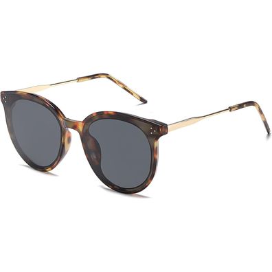 SOJOS Damen Retro Vintage Sonnenbrille, Runde Cateye Brille Übergroß, UV 400