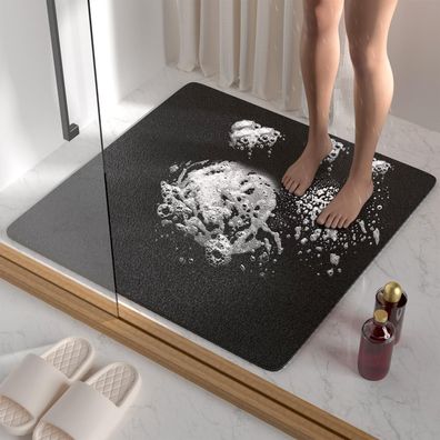 Hitslam Duschmatte rutschfest 68x68cm, weiche PVC-Luffa Antirutschmatte