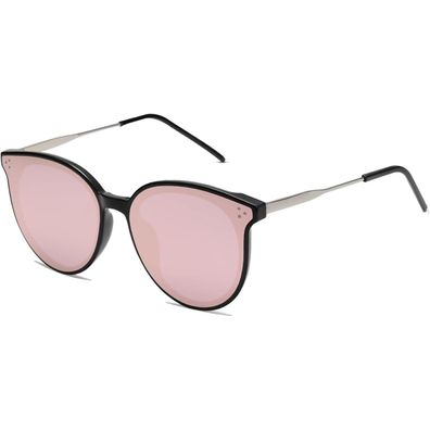 SOJOS Damen Retro Vintage Sonnenbrille Dolphin, Runde Cateye Brille Übergroß