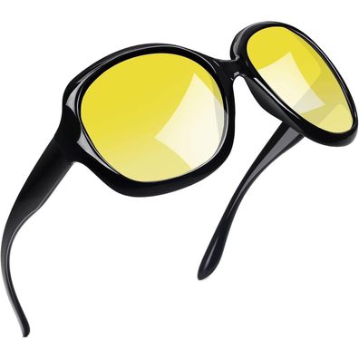 Joopin Übergroße Damen Sonnenbrille mit gelber polarisierter Linse, UV400
