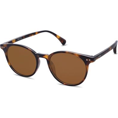 SOJOS Polarisierte Runde Sonnenbrille Damen Herren UV400 Schutz Vintage für