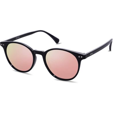 SOJOS Runde Polarisierte Sonnenbrille Damen Herren UV400 Vintage für schmales