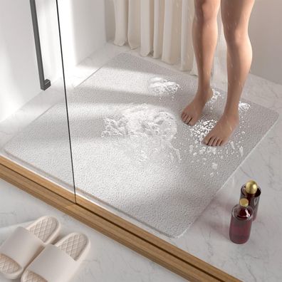 Hitslam Duschmatte rutschfest 68x68cm, weiche PVC-Luffa Antirutschmatte