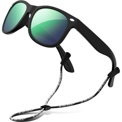 RIVBOS Kinder Polarisierte Sonnenbrille mit Riemen - UV400 Schutz für Jungen