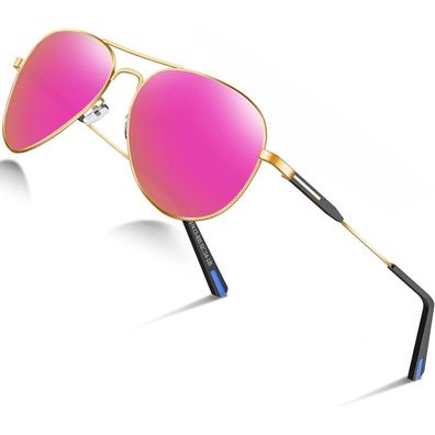 DADA-PRO Piloten Sonnenbrille Herren Damen Metallrahmen Retro Fliegerbrille