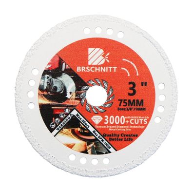Brschnitt Diamanttrennscheibe 75mm x 10mm Dorn für Metall und Stahl