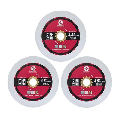 Focstol Diamant Trennscheibe 115mm - Für Glas, Jade, Kristall, Flaschen - 3er