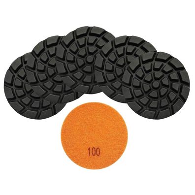 Brschnitt Diamant Beton Polierpads, 6 Stück, 4 Zoll, Körnung #100, Harzbindung