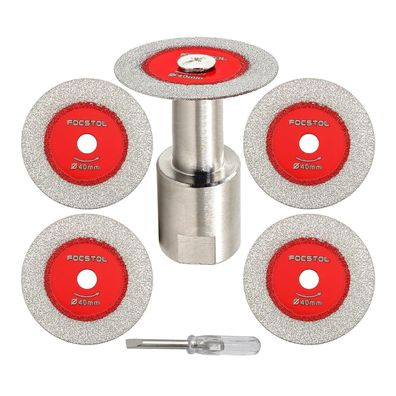 Focstol Diamant Trennscheibe 40mm, 5er Set mit M14 Flansch für Glas, Fliesen