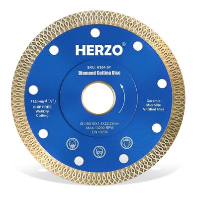 HERZO Diamant Trennscheibe 115mm - Premium für Fliesen, Keramik & Feinsteinzeug
