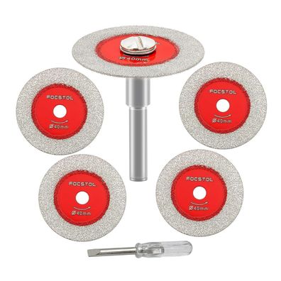 Focstol Diamant Trennscheibe 40mm (5 Stk.) mit 6mm Rundschaft für Glas, Marmor