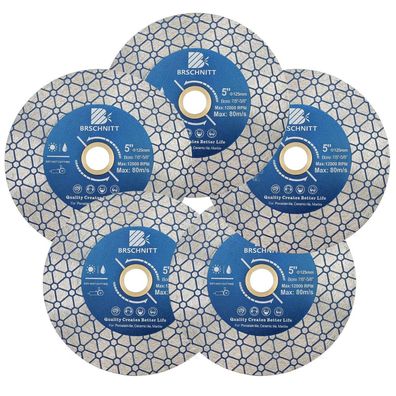 Brschnitt Diamant Trennscheibe 125mm Doppelseitig - 5 Stück für Granit, Marmor